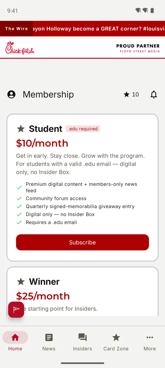 Floyd Street Media Android Insiders membership tiers