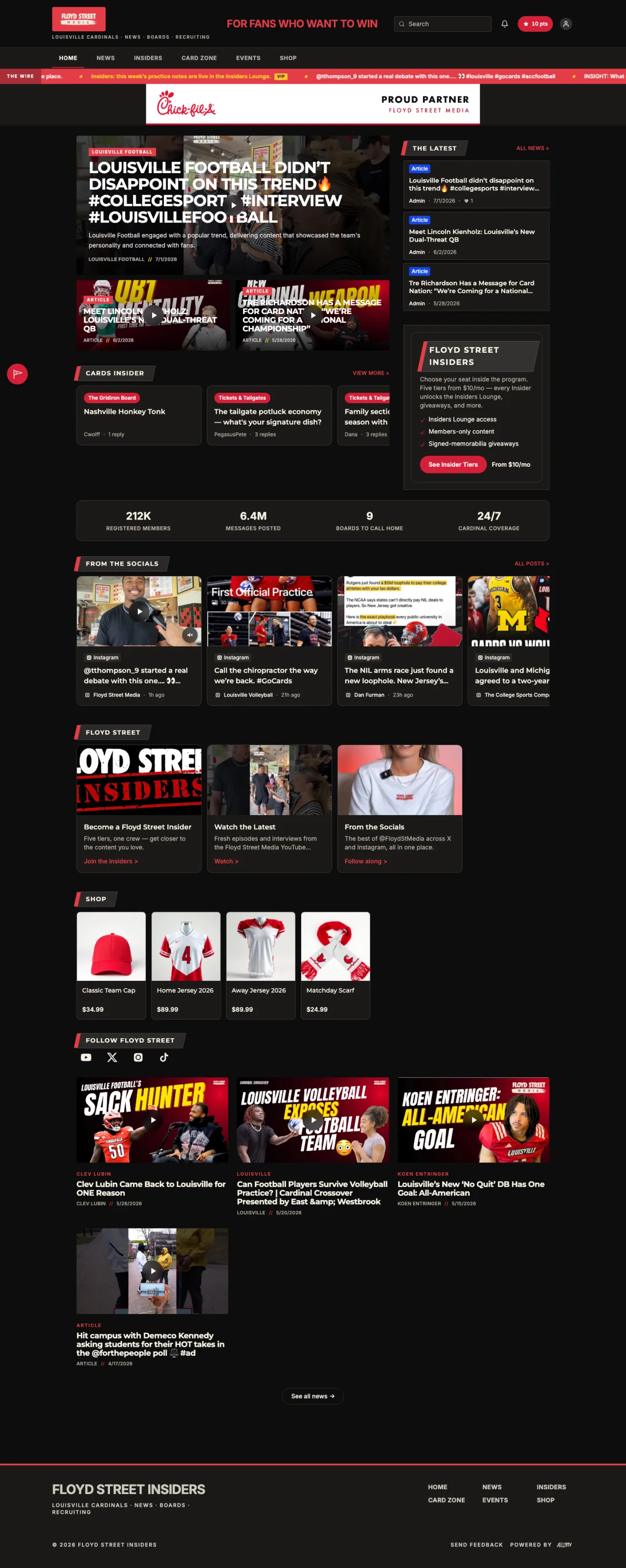 Floyd Street Media website homepage in dark theme