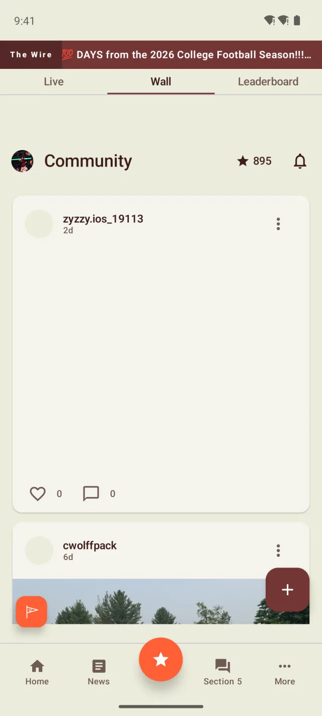 Sons of Saturday Android community wall with fan posts